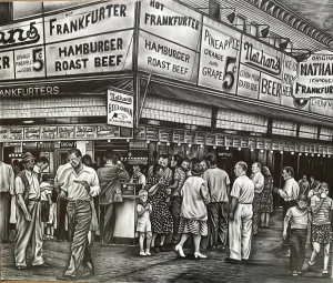 Nathan's by Award Winning Artist Jerry Winick at Pencilworks Studio in Little Falls, NJ. Courtesy pencilworksaretstudio.com