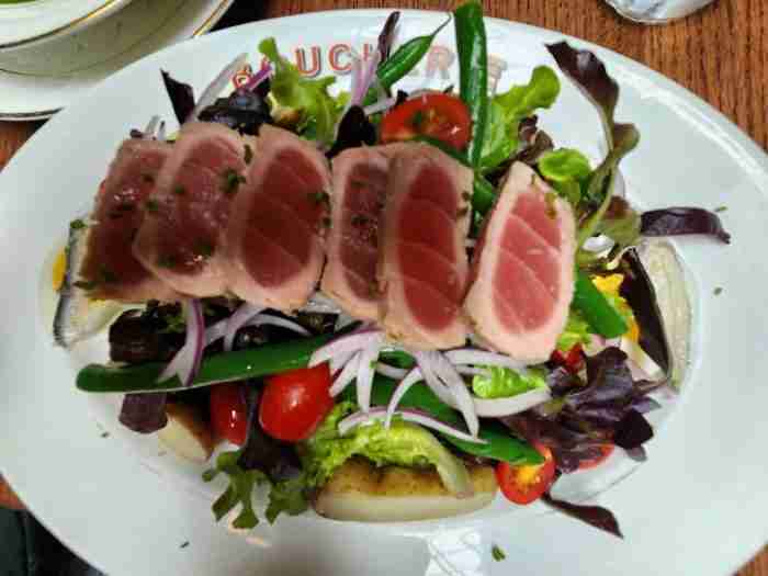 The Salade Niçoise served at La Grande Boucherie on 145 W 53rd St, New York, NY 10019. Photo by Sora Vernikoff
