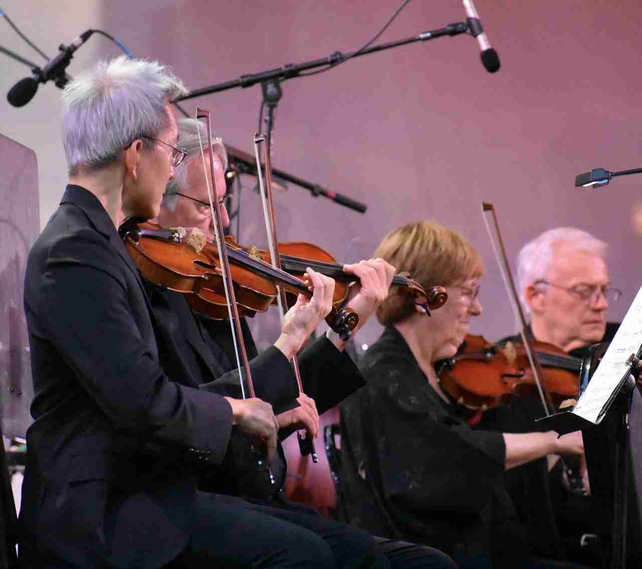 Members of the orchestra in Beyond The Hall by the American Symphony Orchestra at Bryant Park. Photo by Edward Kliszus