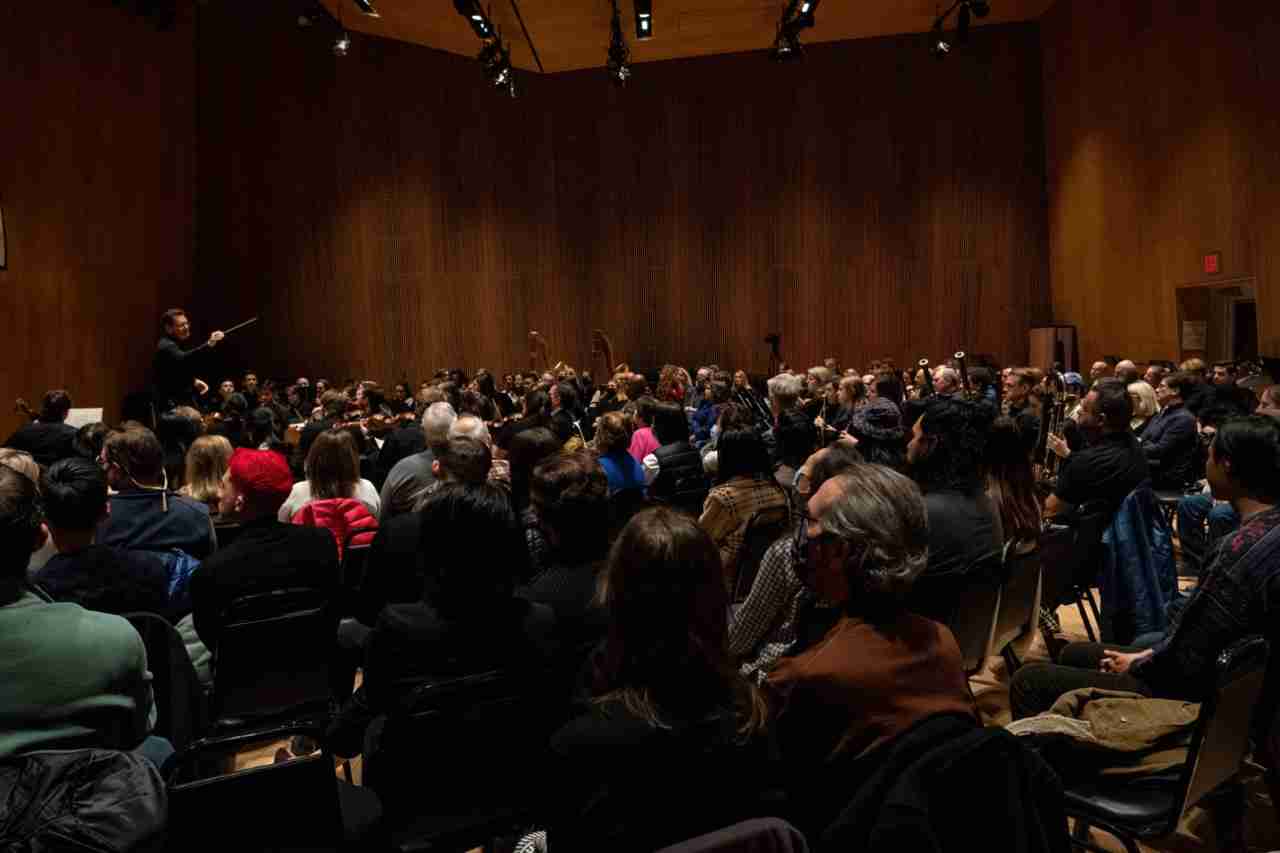 An audience immersed in an Inside Out Concert by David Bernard and the Park Avenue Chamber Symphony at the DiMenna Center for Classical Music in New York City. Courtesy Park Avenue Chamber Symphony