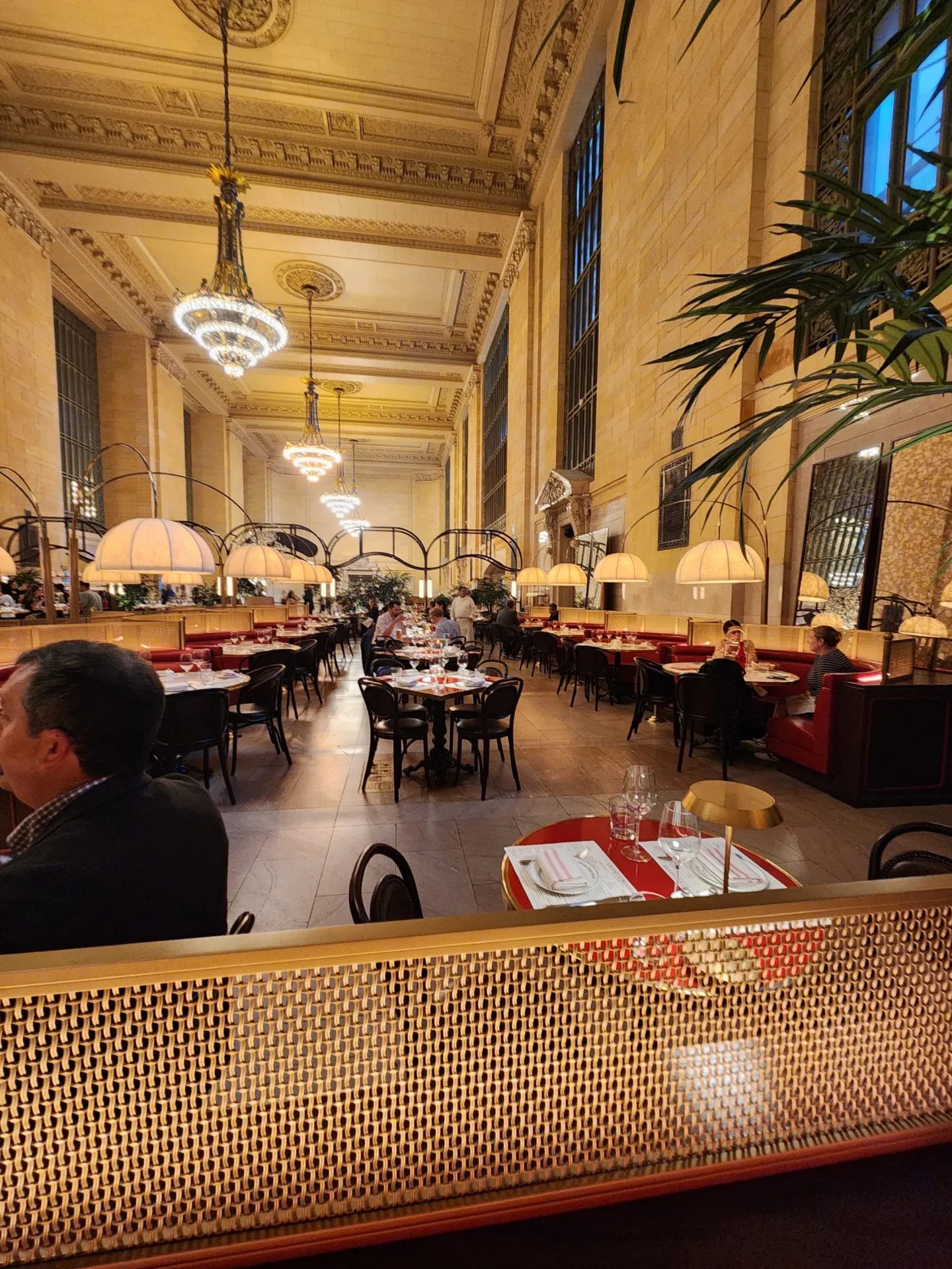 Comfortable dining area at the Grand Brasserie in New York's Grand Central Terminal. Photo by Sora Vernikoff