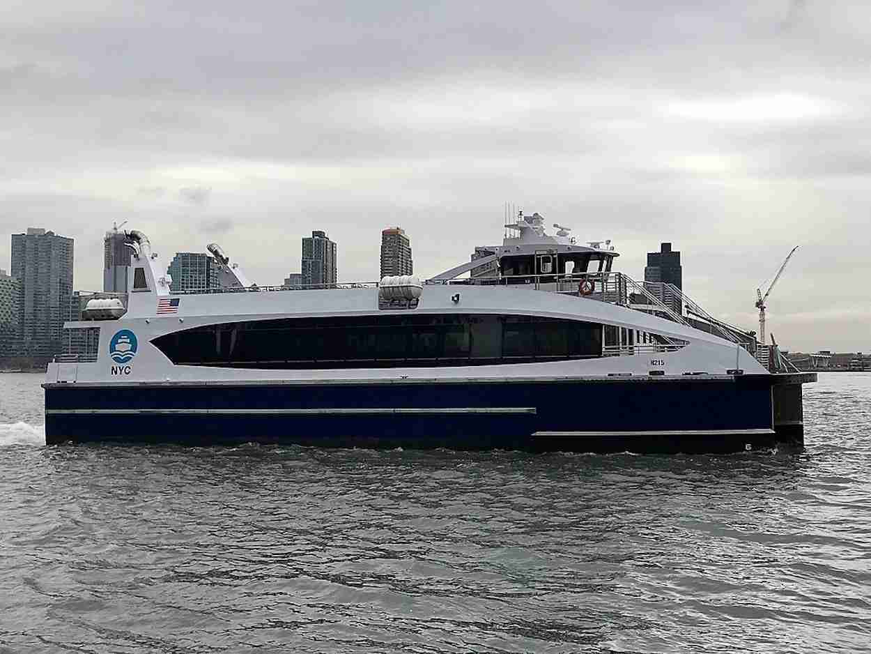 NYC Ferry Vessel. Transpoman, CC BY-SA 4.0 <https://creativecommons.org/licenses/by-sa/4.0>, via Wikimedia Commons