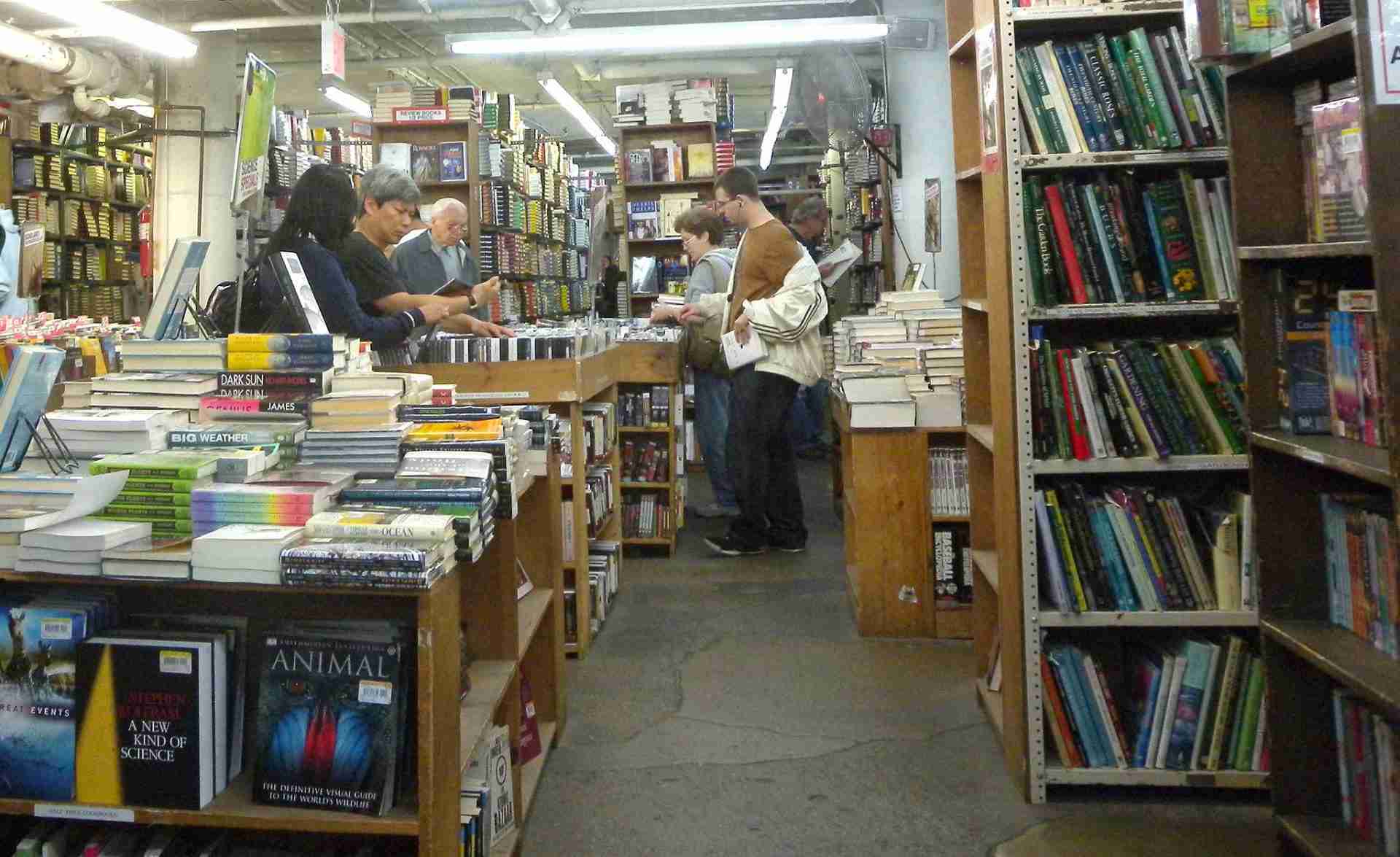 The basement of The Strand bookstore in NYC. By Jim.Henderson, Public domain, via Wikimedia Commons