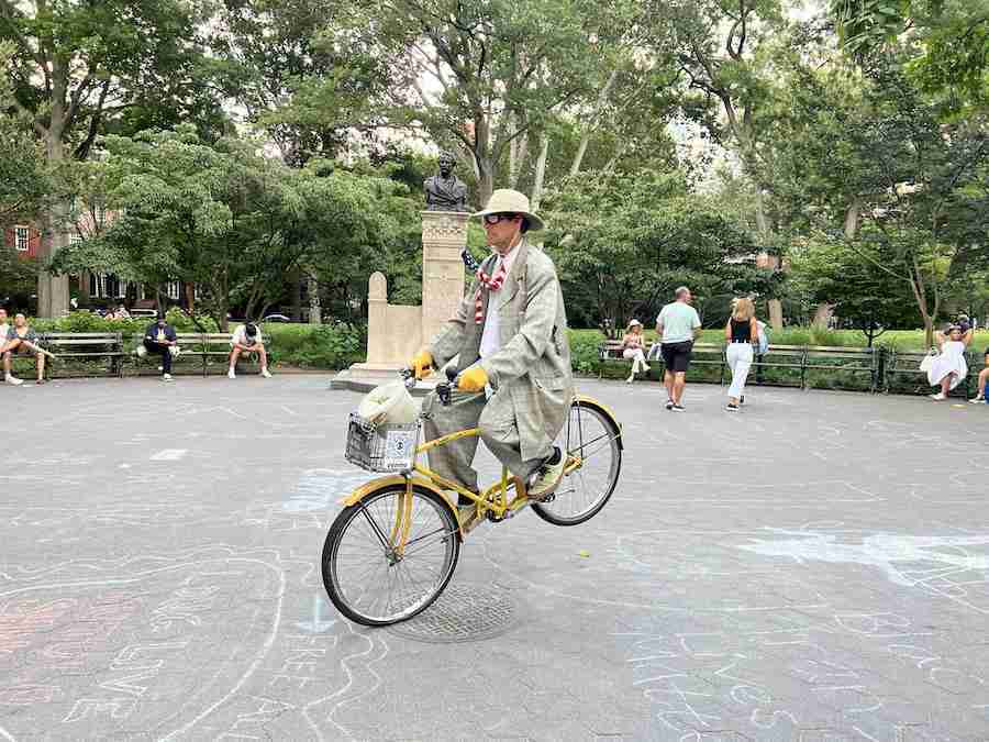 Living Sculpture in New York City's Washington Square Park in Greenwich Village. Photo by Edward Kliszus