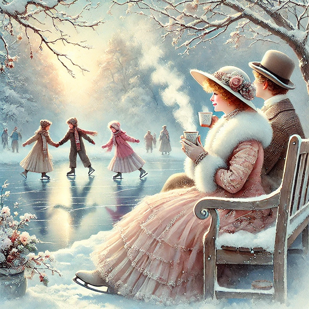 Hot Chocolate and Ice Skating long ago