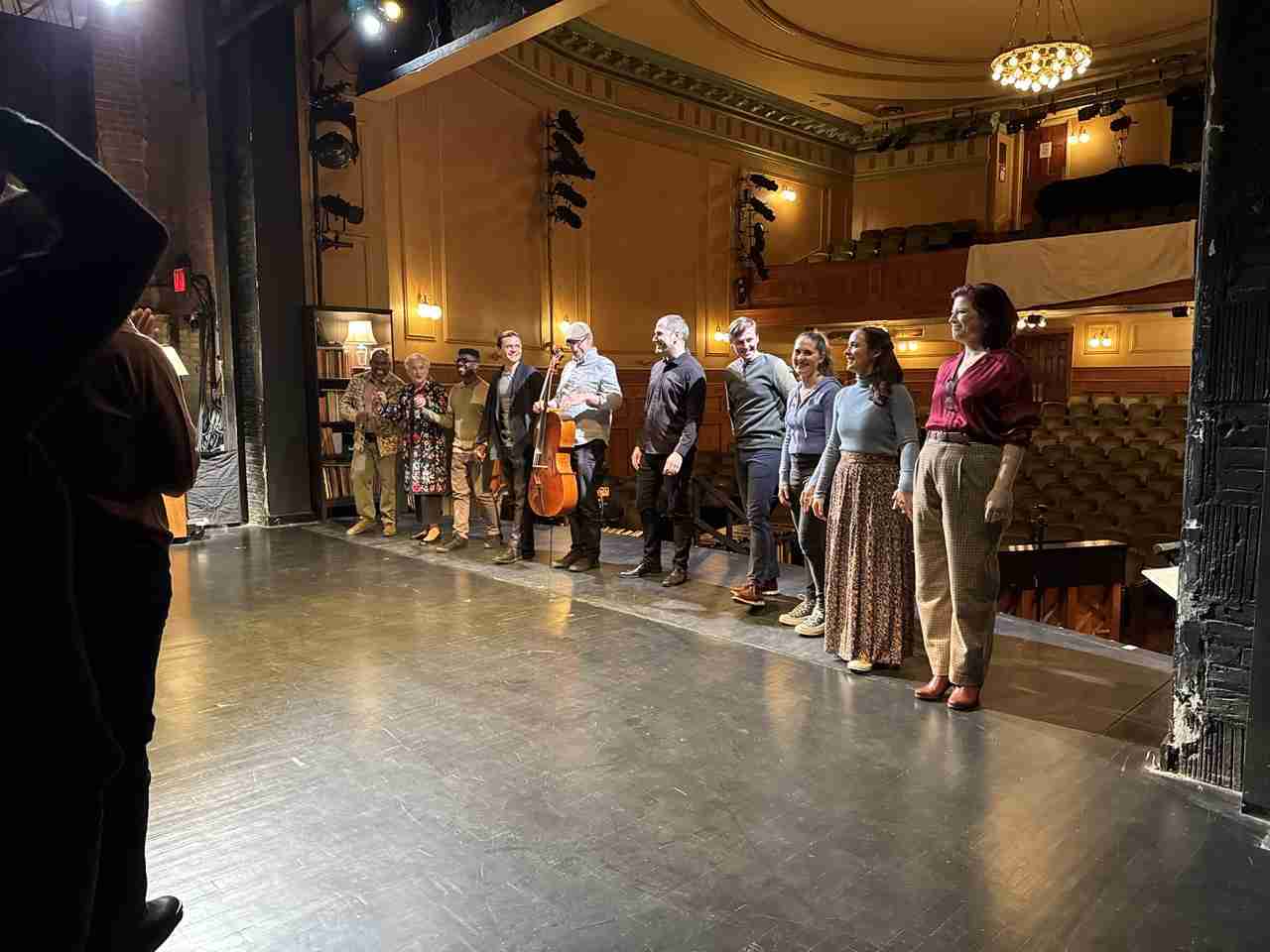 On Site Opera troupe standing for final bows in Lucidity. Photo by Edward Kliszus