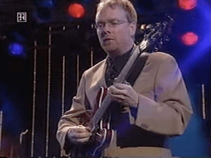 Randy Johnston on stage with Lou Donaldson. Screen capture by Edward Kliszus