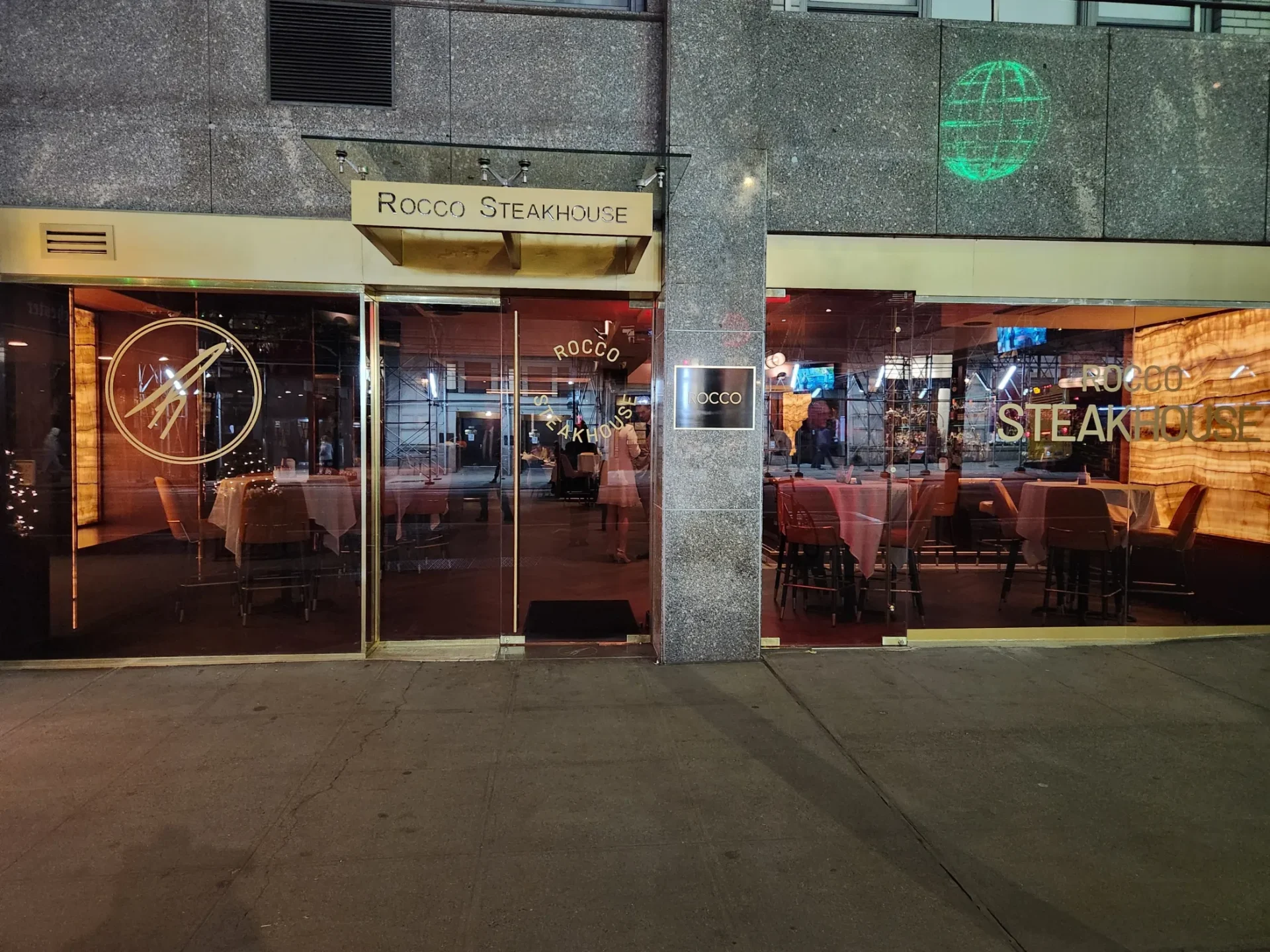 Entrance to Rocco Steakhouse. Photo by Sora Vernikoff