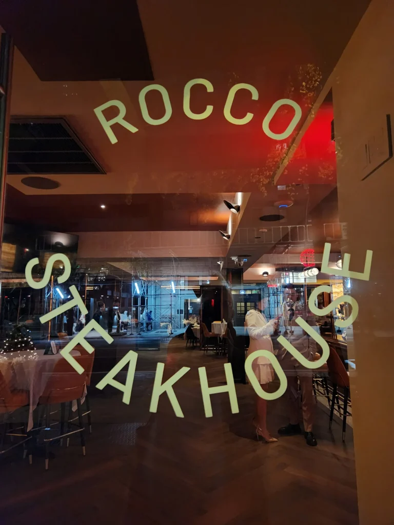 Looking into Rocco Steakhouse. Photo by Sora Vernikoff
