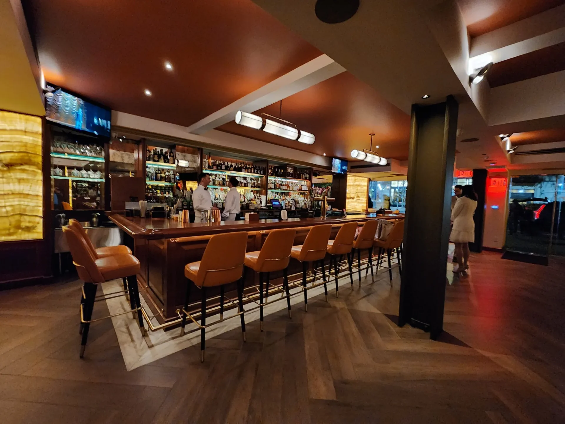 Bar seating at Rocco Steakhouse. Photo by Sora Vernikoff