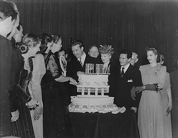 Eleanor Roosevelt with Red Skelton, William Douglas, Lucille Ball, and John Garfield. Public Domain