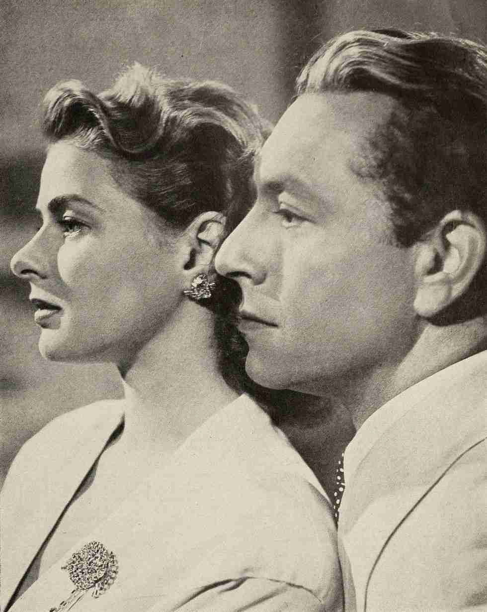 Ingrid Bergman & Paul Henreid - Casablanca, 1942. Photographer not credited, Public domain, via Wikimedia Commons