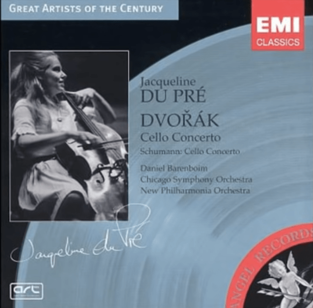 Jacqueline Du Pré performs the Dvořák Cello Concerto Album Cover. Screen capture by Edward Kliszus