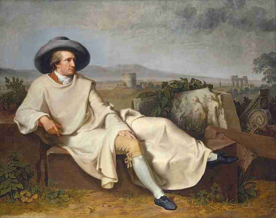 Goethe in the Roman Campagna by Johann Heinrich Wilhelm Tischbein - Google Art Project. Public domain, via Wikimedia Commons