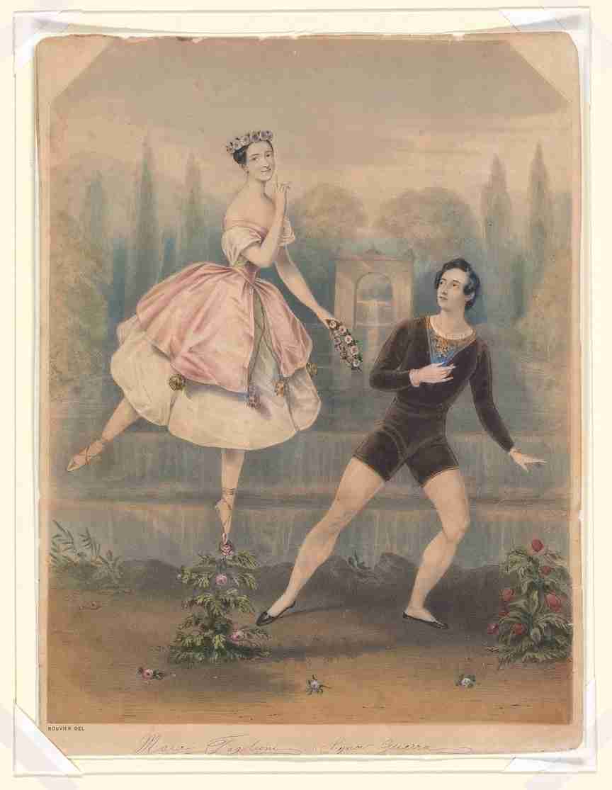 Marie Taglioni and Signor Guerra (facsimile signature) (NYPL b12149142-5455481). Scan by NYPL, Public domain, via Wikimedia Commons