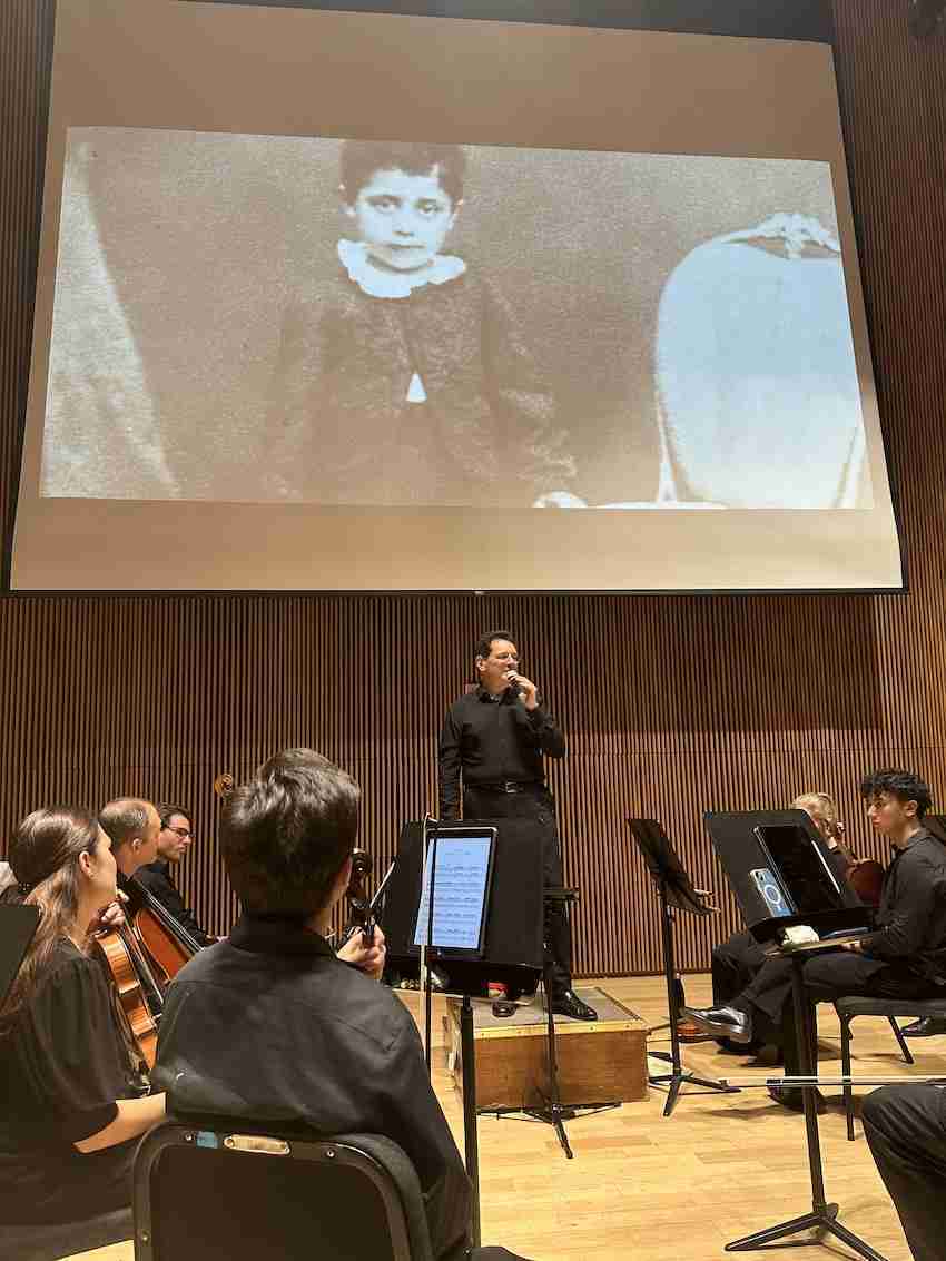 David Bernard discusses Mahler's Symphony No. 9 as he leads the Park Avenue Chamber Symphony in a Concert entitled "Mahler's Farewell"at the DiMenna Center for Classical Music. Courtesy PACS