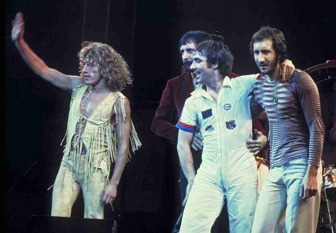 The Who, original line up, performing in Chicago. Left to right- Roger Daltrey, John Entwistle, Keith Moon, Pete Townshend. Jim Summaria, CC BY-SA 3.0 <https://creativecommons.org/licenses/by-sa/3.0>, via Wikimedia Commons
