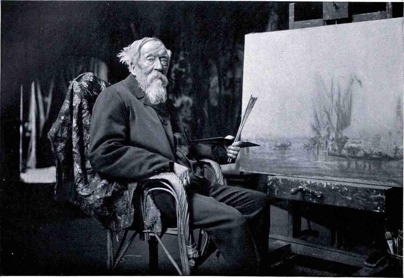 French painter Félix Ziem in his studio. Dornac, Public domain, via Wikimedia Commons