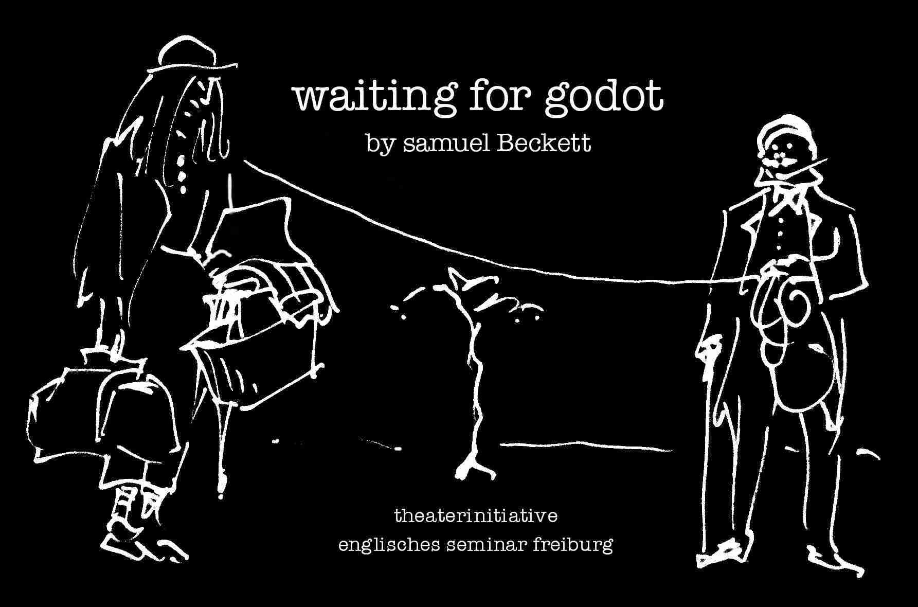 Poster for drama performance of Waiting for Godot. Fewskulchor, CC BY-SA 3.0 <https://creativecommons.org/licenses/by-sa/3.0>, via Wikimedia Commons