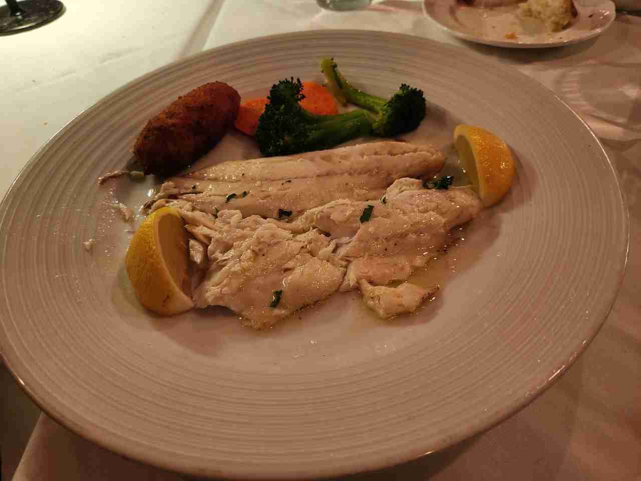 Roasted Branzino and Vegetables at Paul & Jimmy’s Ristorante. Photo by Sora Vernikoff