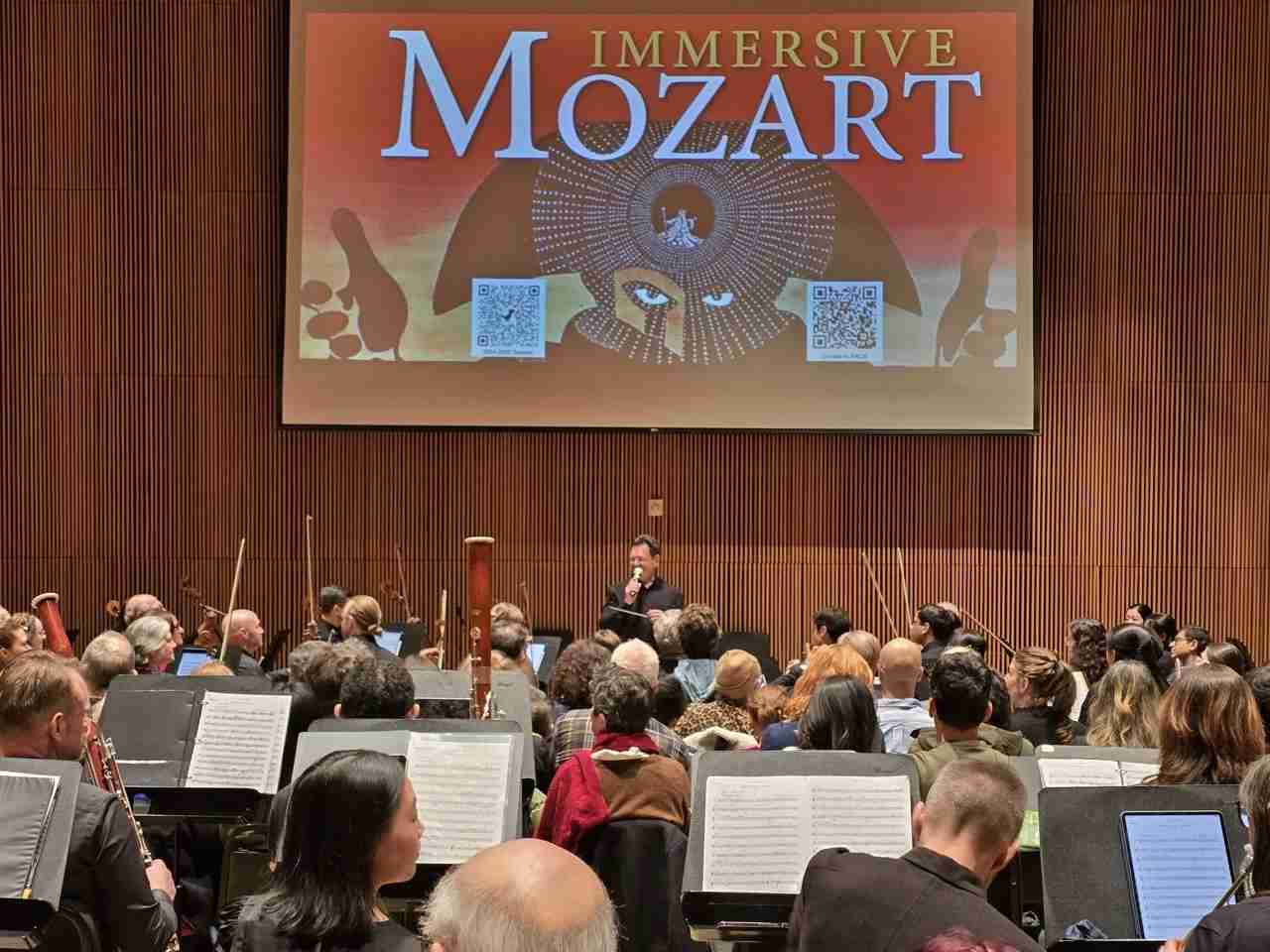Audience and musicians Interspersed for the Park Avenue Chamber Symphony's "Immersive Mozart" concert experience at the DiMenna Center for Classical Music in New York City. Courtesy Park Avenue Chamber Symphony.