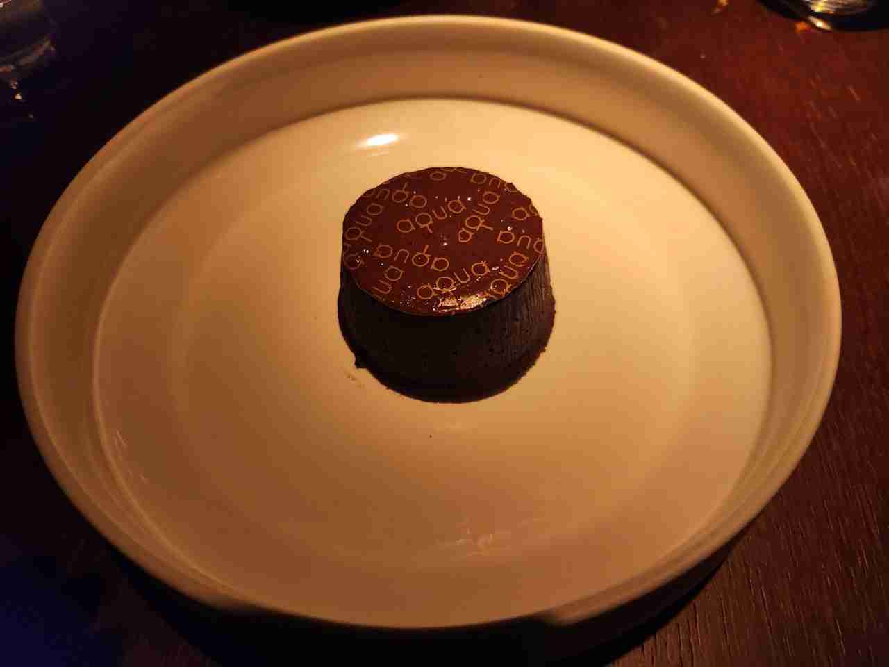 Black Sesame Chocolate Fondant at Aqua Restaurant in Manhattan's Flatiron Neighborhood. Photo by Sora Vernikoff.
