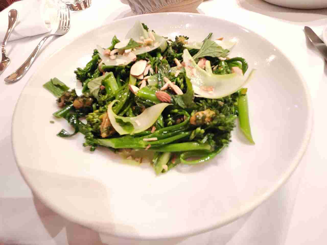 Broccolini Salad with Almonds, Raisins and Freekah at Gramercy Tavern. Photo by Sora Vernikoff