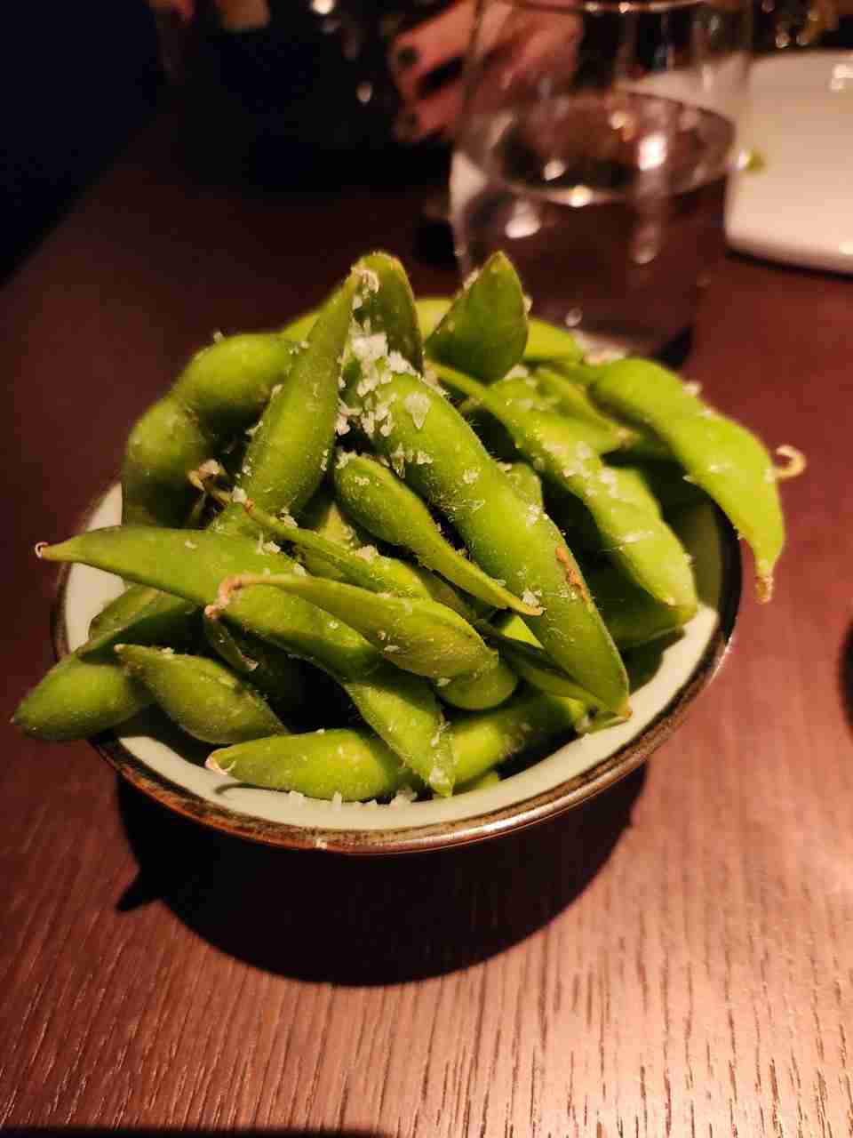 Edamame Appetizer at Aqua Restaurant in Manhattan's Flatiron Neighborhood. Photo by Sora Vernikoff