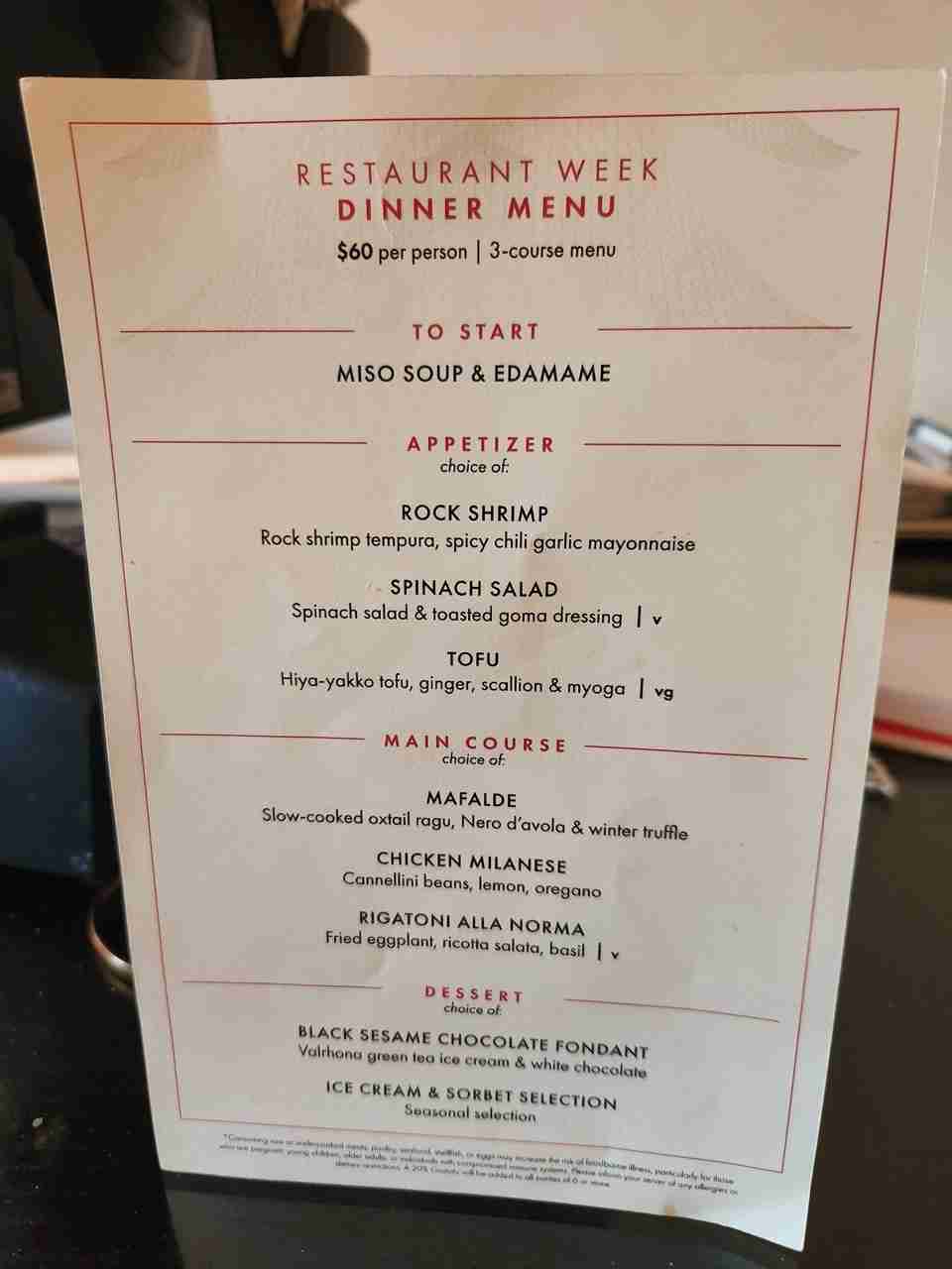 Restaurant Week Prix Fixe Menu at Aqua Restaurant in Manhattan's Flatiron Neighborhood. Photo by Sora Vernikoff