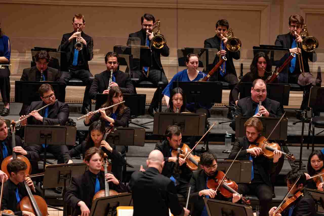 Winds and brass. Leon Botstein conducts The Orchestra Now in a program entitled Transcription as Translation at Carnegie Hall. Photo by Matt Dine