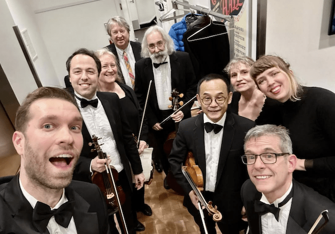 ACO members back stage at Carnegie Hall's Weill Recital Hall in the ACO's High Octane Octet Concert. Courtesy @americanclassicalorchestra Instagram