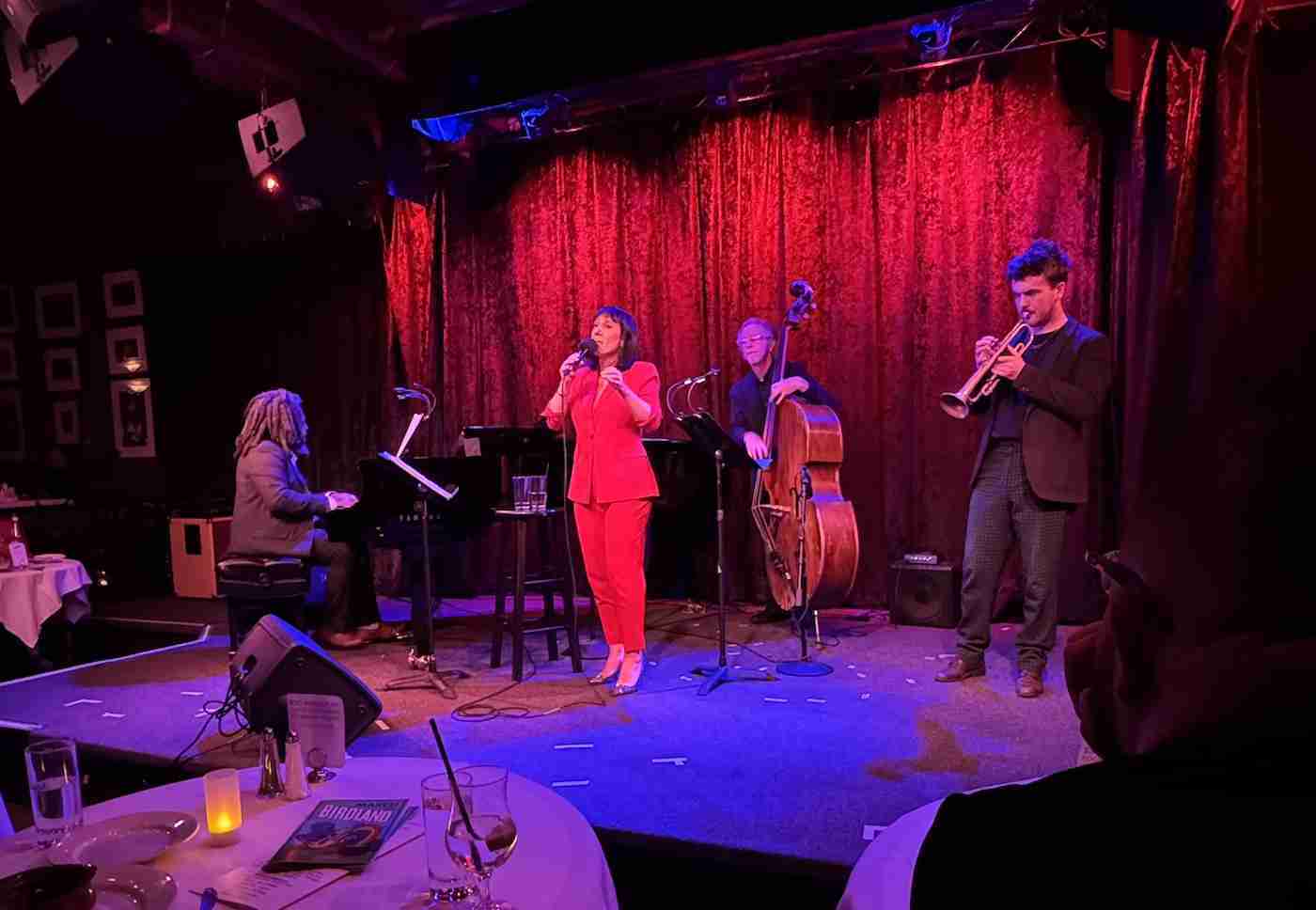 L-R: Pianist Willerm Delisfort, Gabrielle Stravelli, Bassist Pat O'Leary, and Trumpeter Ian Cleaver. Photo by Edward Kliszus
