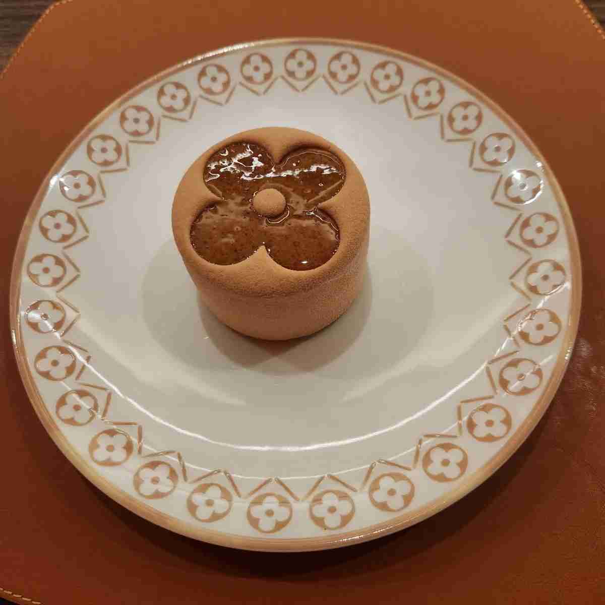 Hazelnut Entremet at Le Café Louis Vuitton in New York City. Photo by Sora Vernikoff