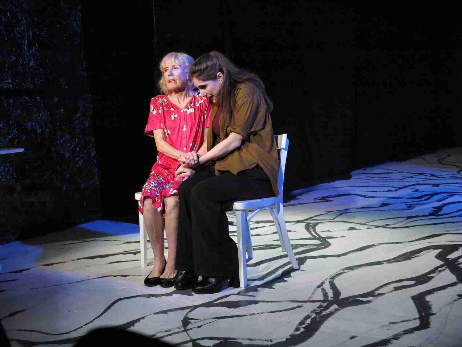 L-R: Beth Griffith, Bryn Eva O’Connor in a scene from Remembrance at the Theater for the New City. Photo by Jonathan Slaff.