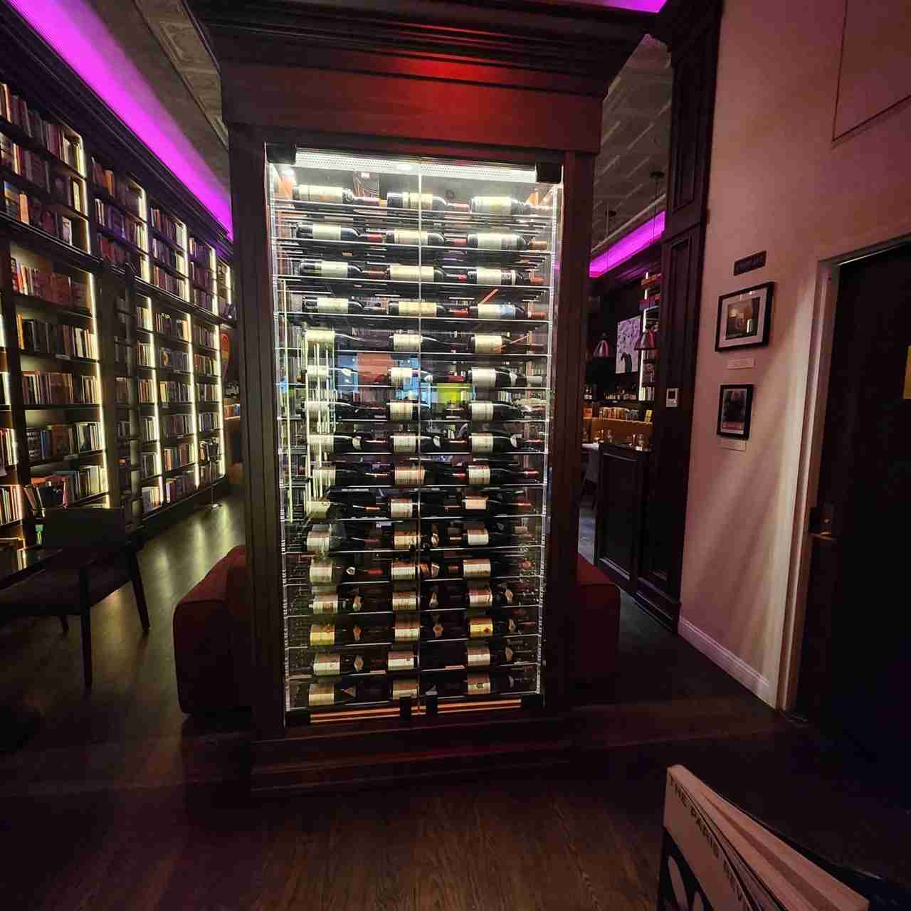 A selection of fine wines at Biblioteque Bookstore, Café and Wine Bar. Photo by Sora Vernikoff