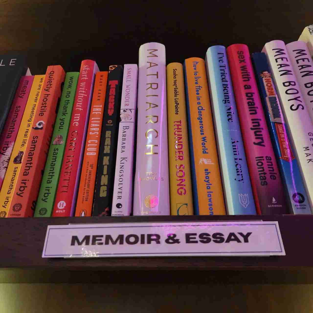 Memoirs and Essays at Biblioteque Bookstore, Café and Wine Bar. Photo by Sora Vernikoff