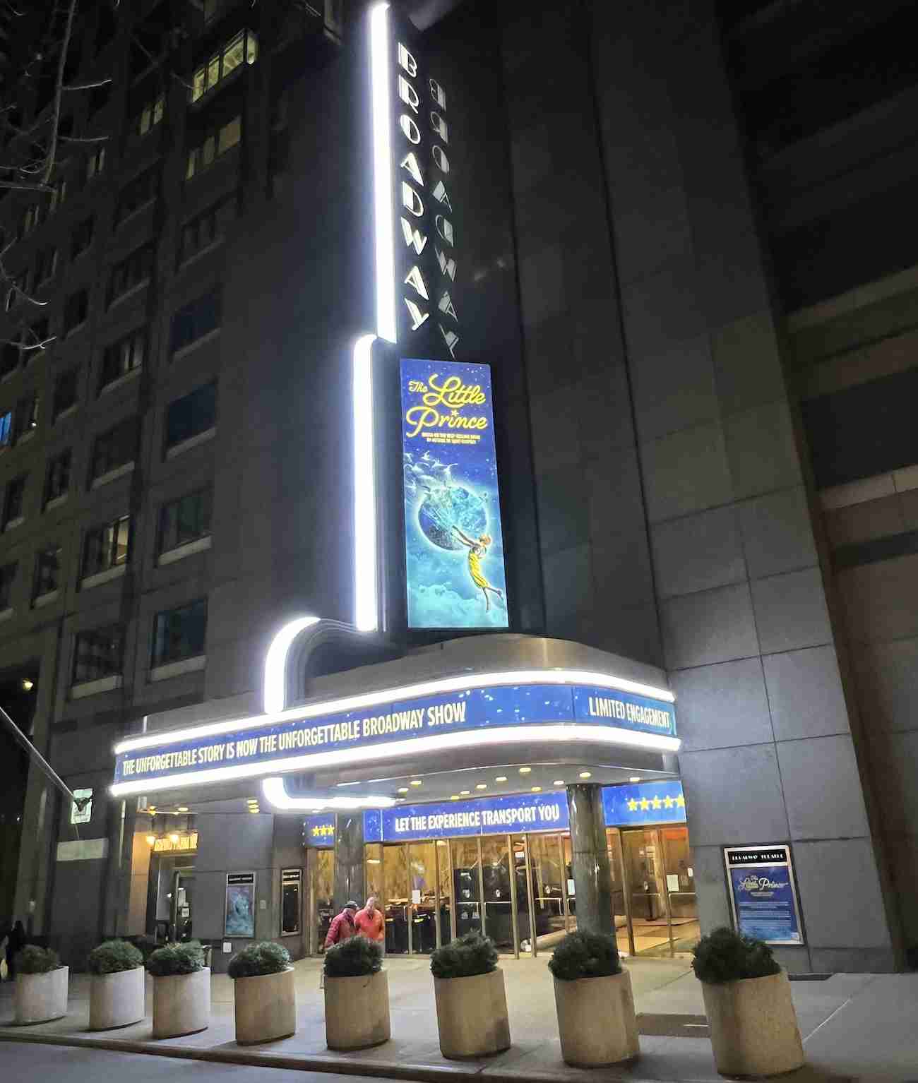 The Little Prince on Broadway in New York City's Theater District. Photo by Edward Kliszus