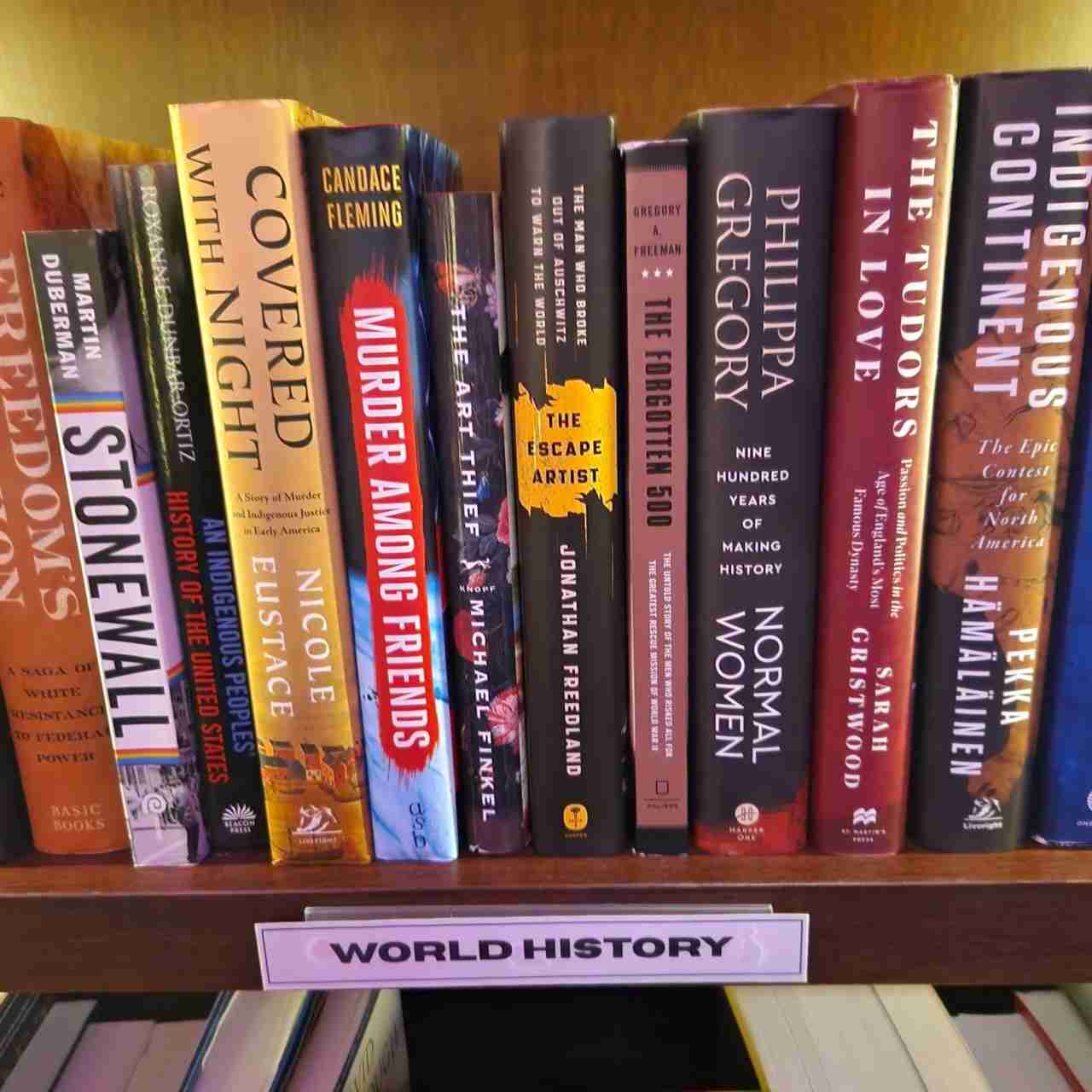 World History at Biblioteque Bookstore, Café and Wine Bar. Photo by Sora Vernikoff