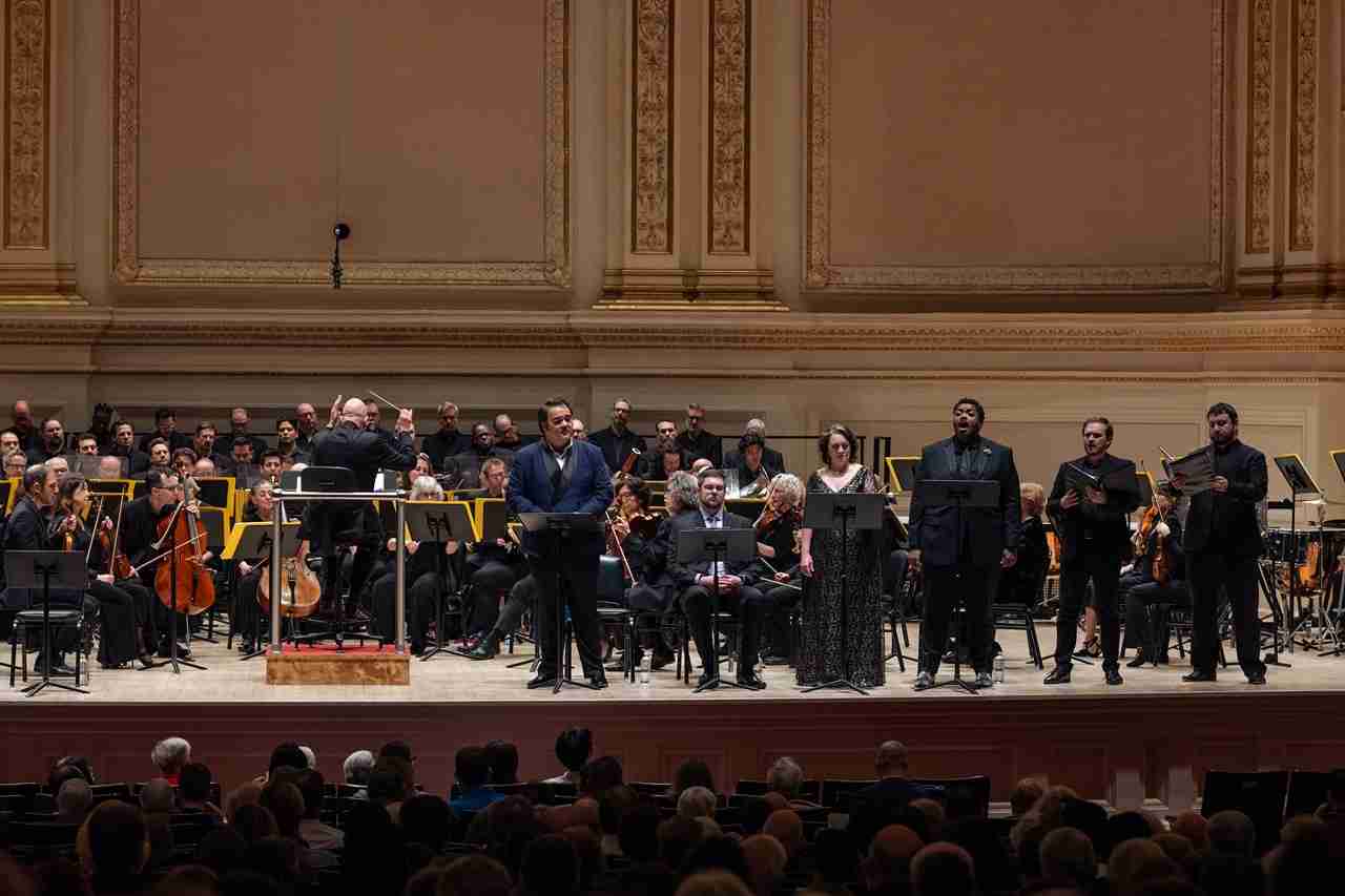 John Matthew Myers, Tenor as Guntram, with Conductor Leon Botstein and the ASO. Photo Credit: Matt Dine