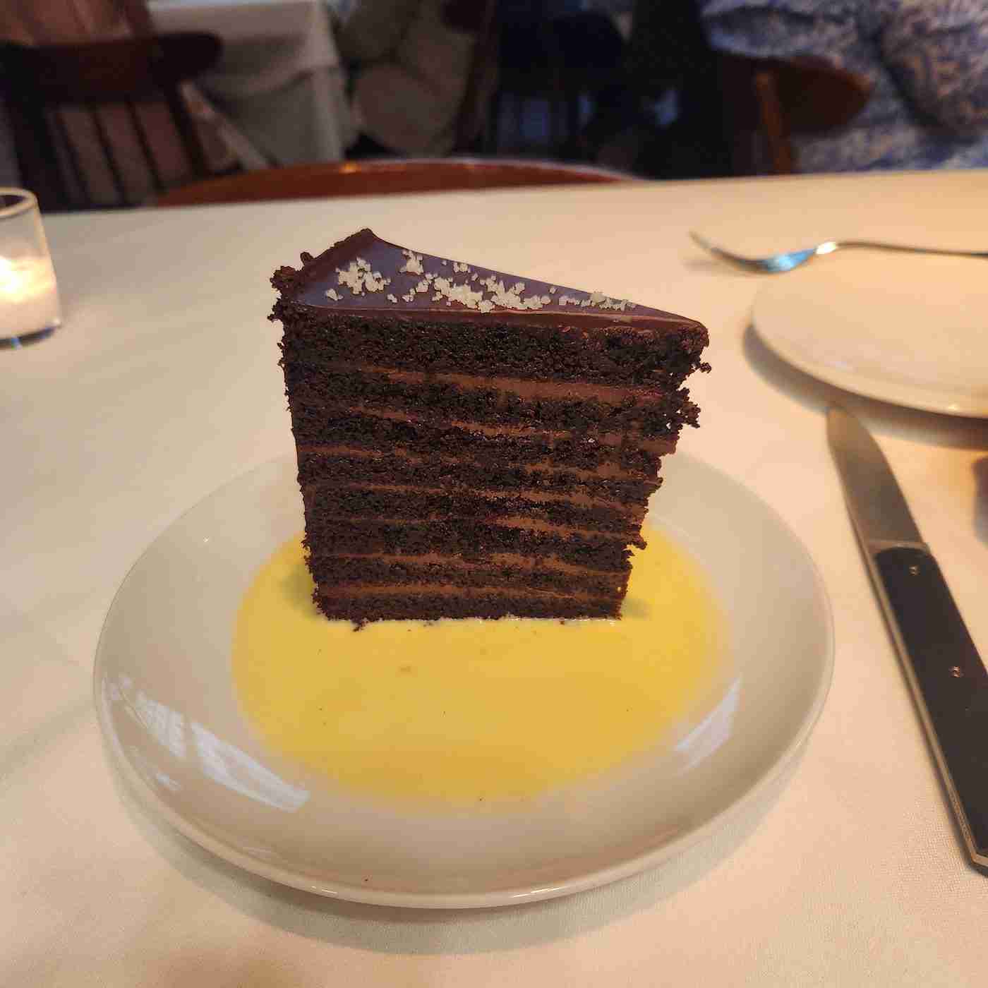 Chocolate cake at the Union Square Cafe. Photo by Sora Vernikoff