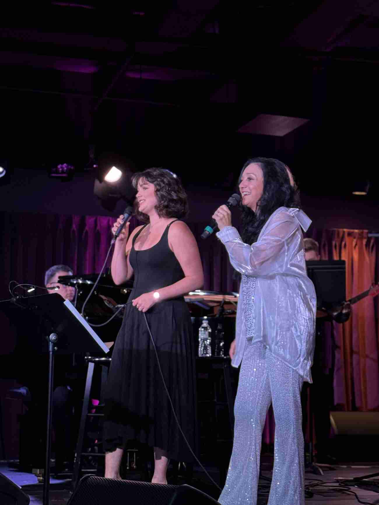 L-R: Bridgette Kinsella and Laurie Roldan on stage in "Laurie Roldan: A Song For You - The Music of Karen Carpenter" at The Green Room 42. Photo by Edward Kliszus