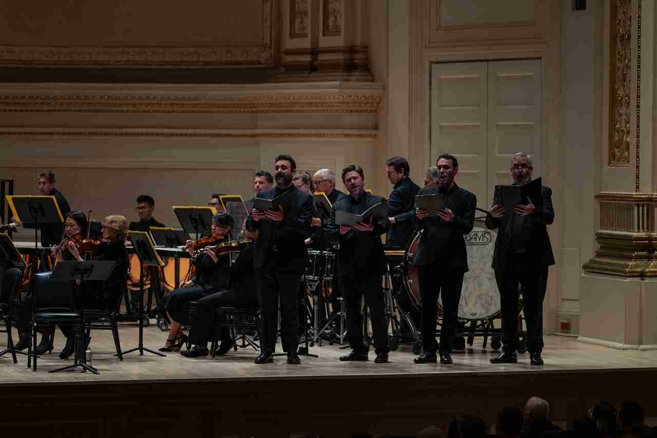 Members of the Bard Festival Chorale with the American Symphony Orchestra and Conductor Leon Botstein. Photo: Credit Matt Dine