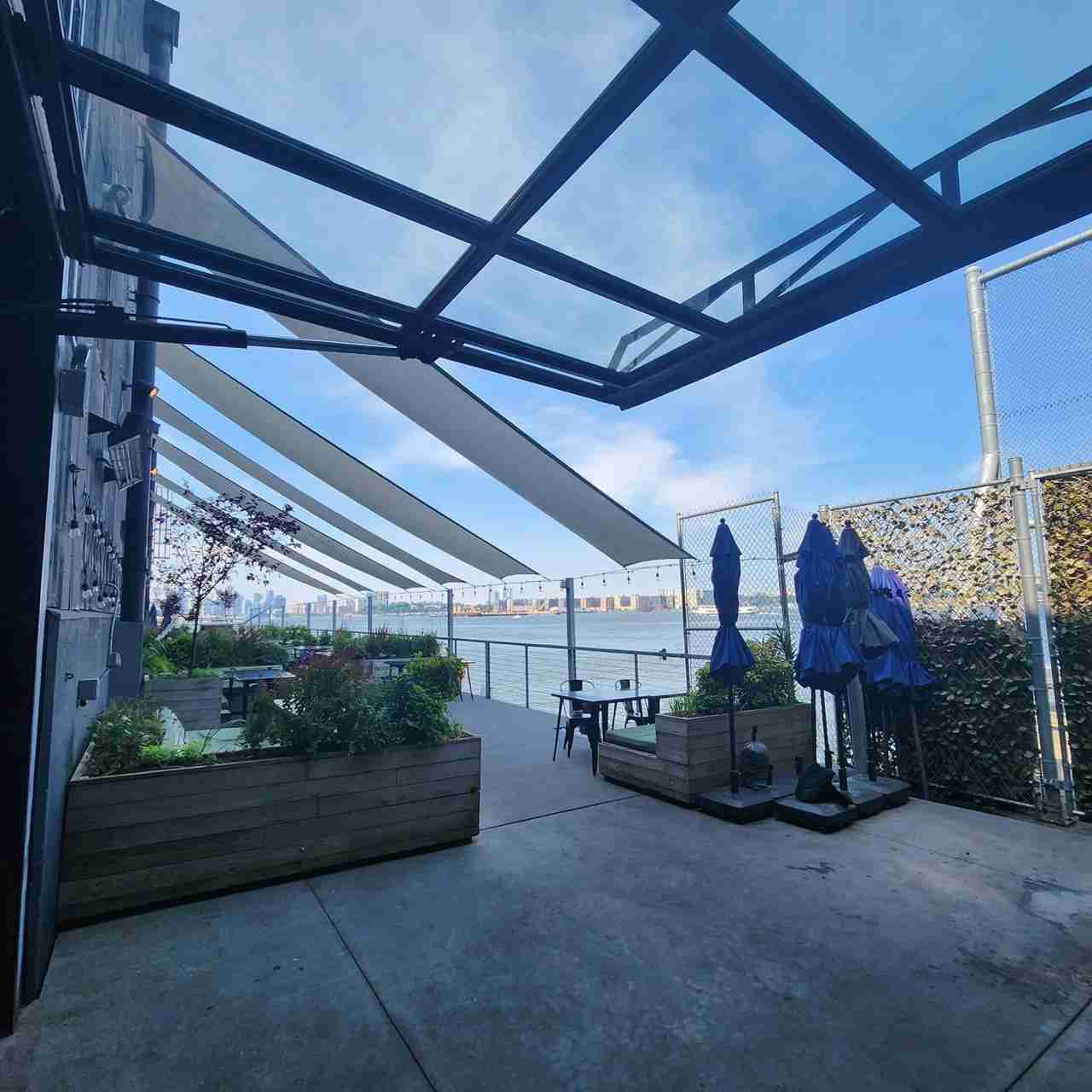 A view of the Hudson River from the Classic Car Club at Pier 76. Photo by Sora Vernikoff.