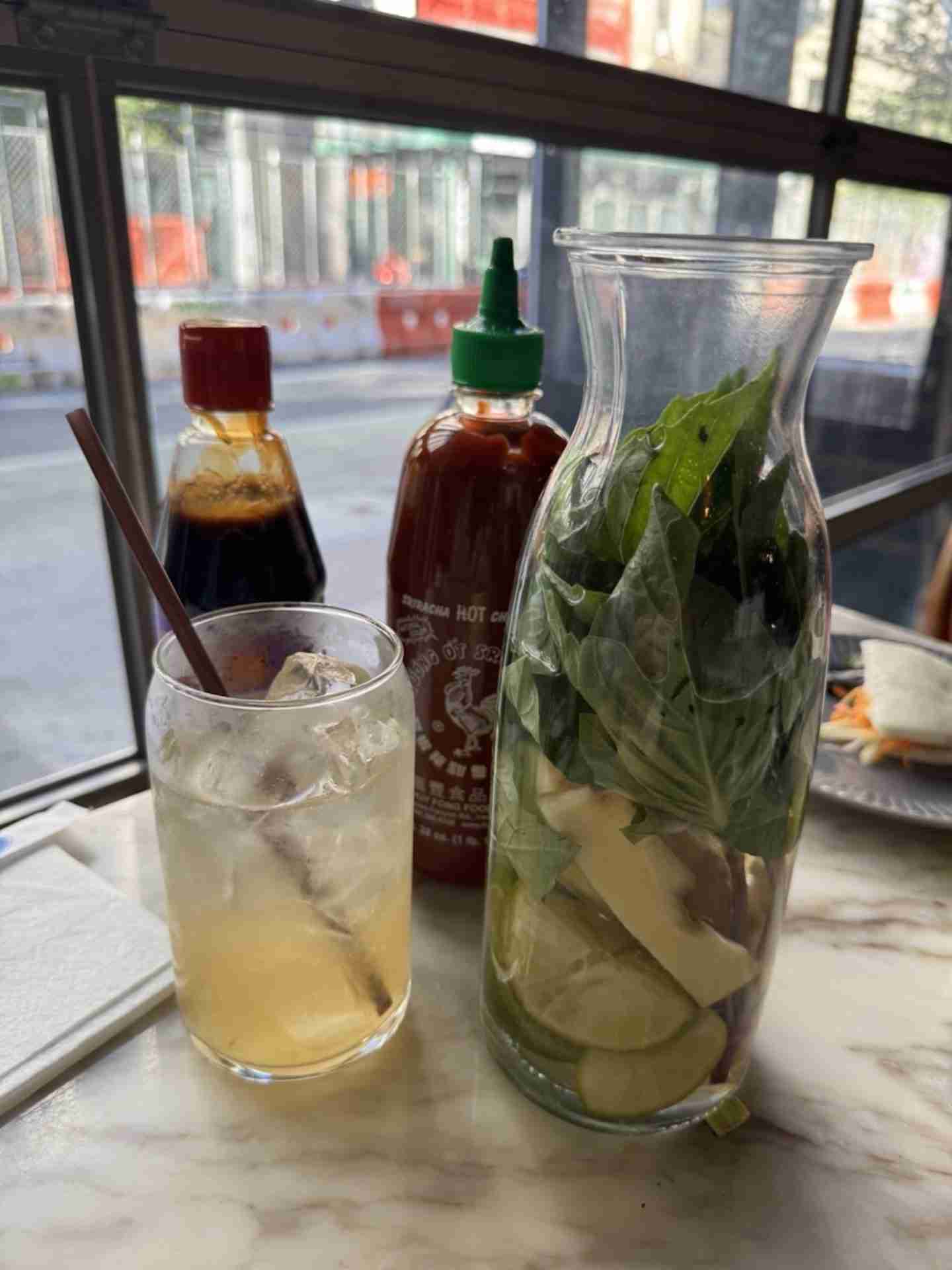 Craft Lemonade and a carafe of water infused with mint, lemon and fruit at Ginger and Lemongrass Vietnamese Fusion Restaurant. Photo by Valerie Blanchard