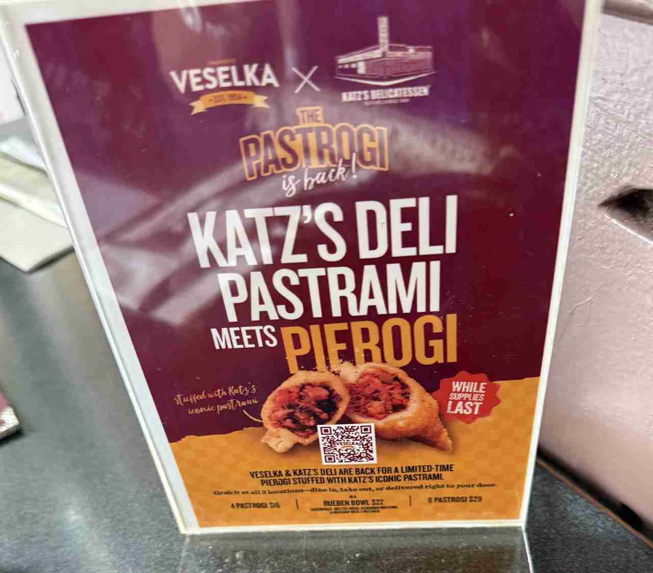 Katz's Deli Pastrami meets Pierogi at Veselka. Photo by Valérie Blanchard