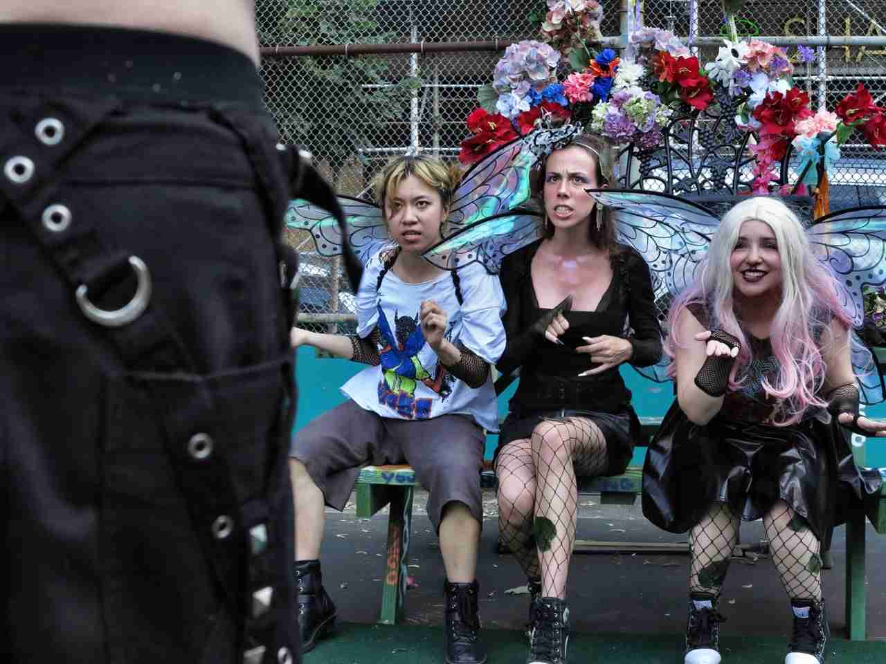 L-R: Thammie Laine Quách (Mustardseed), Aria Marinelli (Cobwebb), Jasmin Gonzalez (Moth). Photo by Jonathan Slaff.