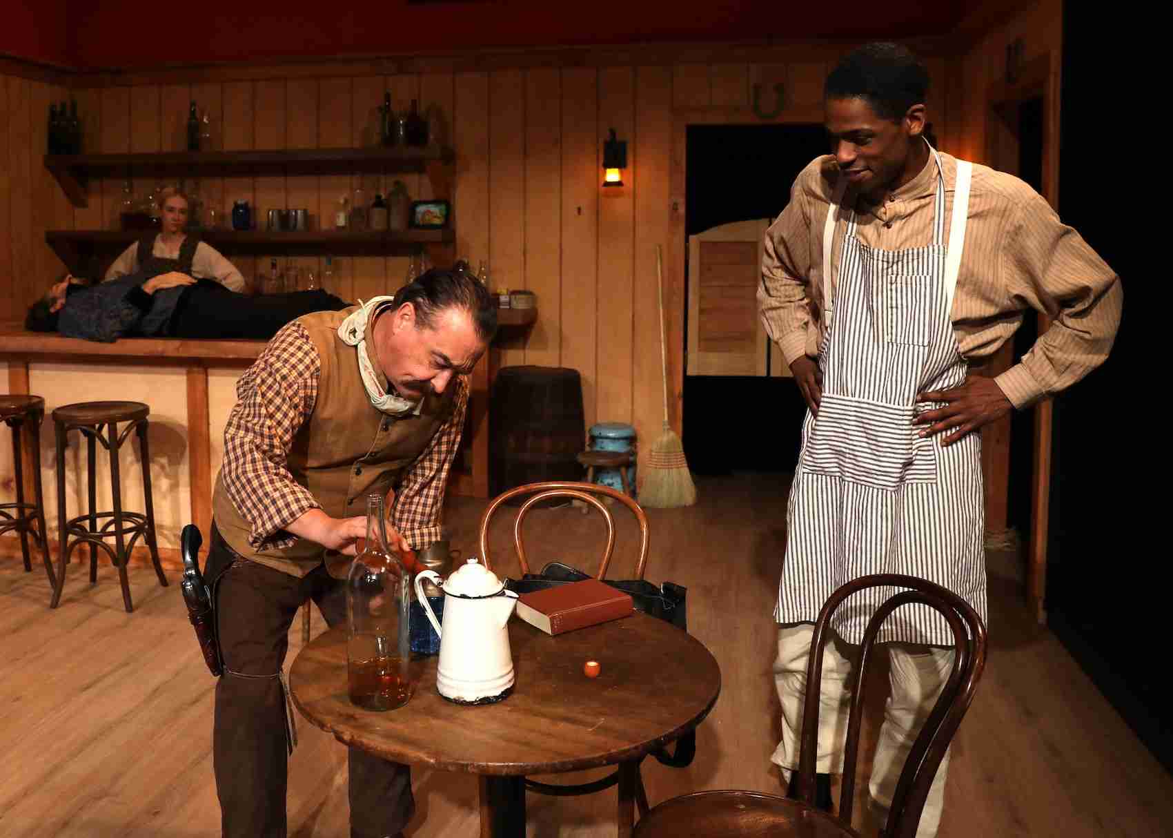 Samuel Shurtlef and Daniel Kornegay in a scene from The May Who Shot Liberty Valance at the Gene Frankel Theatre. Photo by Joshua Eichenbaum
