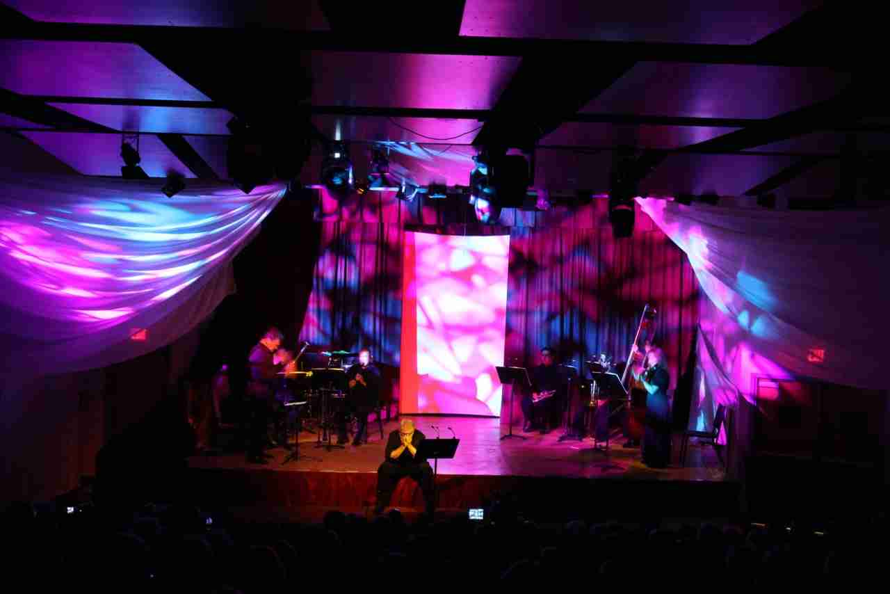 Bruce Leggett-Flynn as the narrator in a scene from A Soldier's Tale performed by the Park Avenue Chamber Symphony. Photo by Adam Bundy Photography