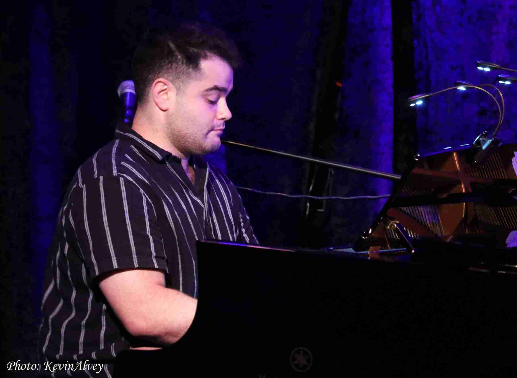Isaac Oksman Center Stage at Jim Caruso's Cast Party at Birdland Jazz NYC. Photo by Kevin Alvey
