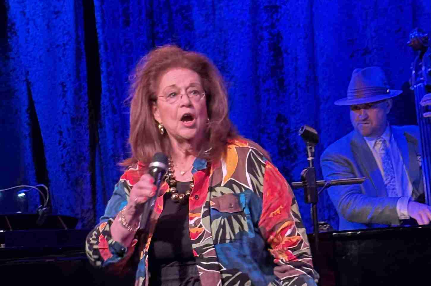 Jane Scheckter Center Stage at Jim Caruso's Cast Party at Birdland Jazz NYC. Photo by Edward Kliszus